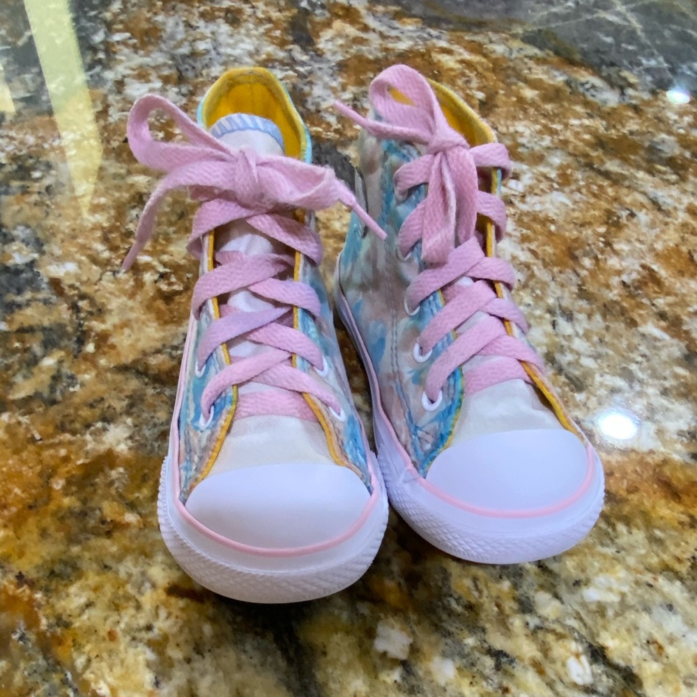 SOLD*** Custom floral converse high tops toddler